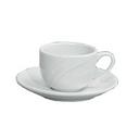 Yanco Miami Porcelain Bone White Round Embossed A.D. Saucer, 4 7/8 inch Diameter -- 36 per case.