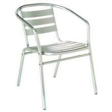 Emu Sara Polished Aluminum Outdoor Indoor Stacking Armchair, 28.5 x 21.5 x 22.5 inch -- 4 per case.