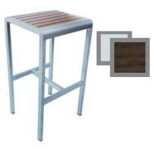 Emu Sid Wenge with Brushed Aluminum Edge Outdoor Indoor Backless Barstool, 30 x 16.5 x 15 inch -- 2 per case.