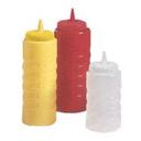 Traex Clear Wide Mouth Squeeze Bottle with Red Lid, 32 Ounce -- 12 per case.