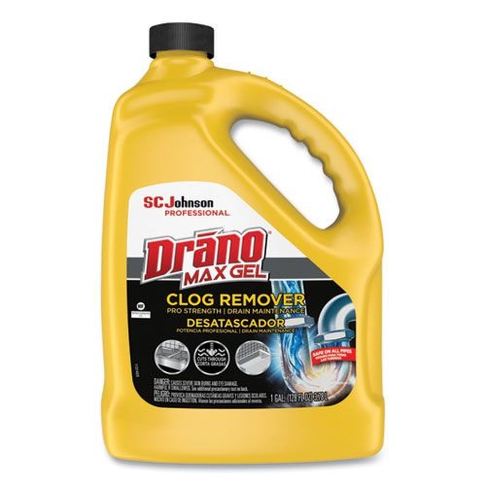 Drano Bleach Scent Max Gel Clog Remover, 128 Ounce Bottle