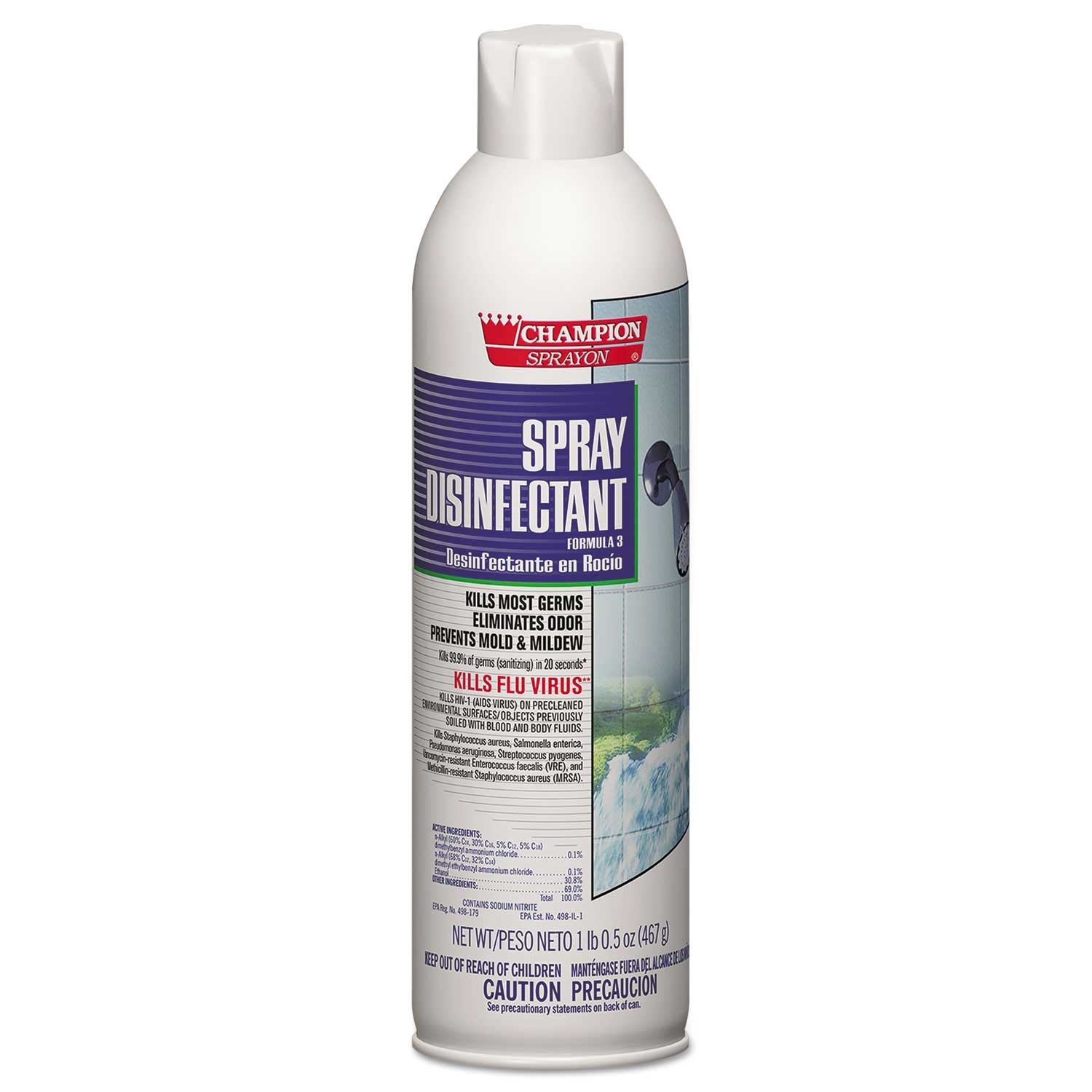 Champion Sprayon Spray Disinfectant, 16.5 Ounce -- 12 per case