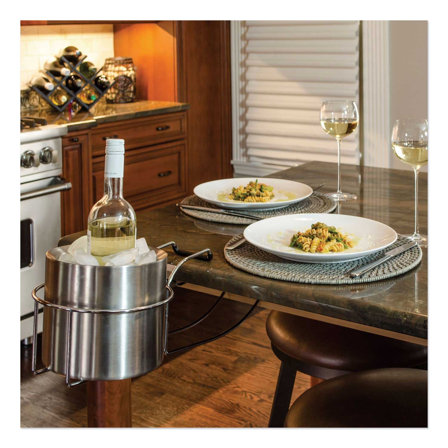 C Line Wine By Your Side Stainless Steel 3 Piece Wine Holder Set, 161.06 cubic inch