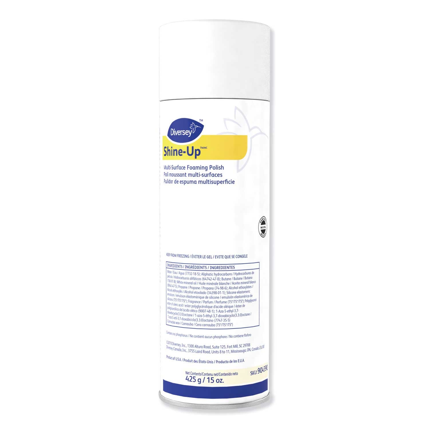 Diversey Shine-Up Lemon Scent Multi Surface Foaming Polish, 15 Ounce Aerosol -- 12 per case