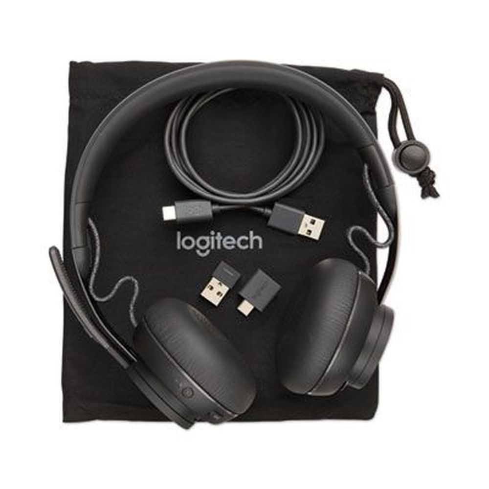 Logitech Black Zone Wireless Plus UC Binaural Over The Head Headset