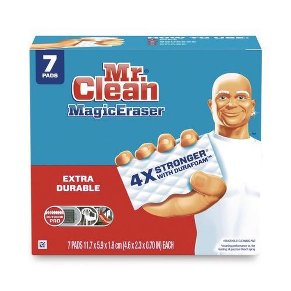 Mr Clean White 0.7 inch Thick Extra Durable Magic Eraser, 7 count