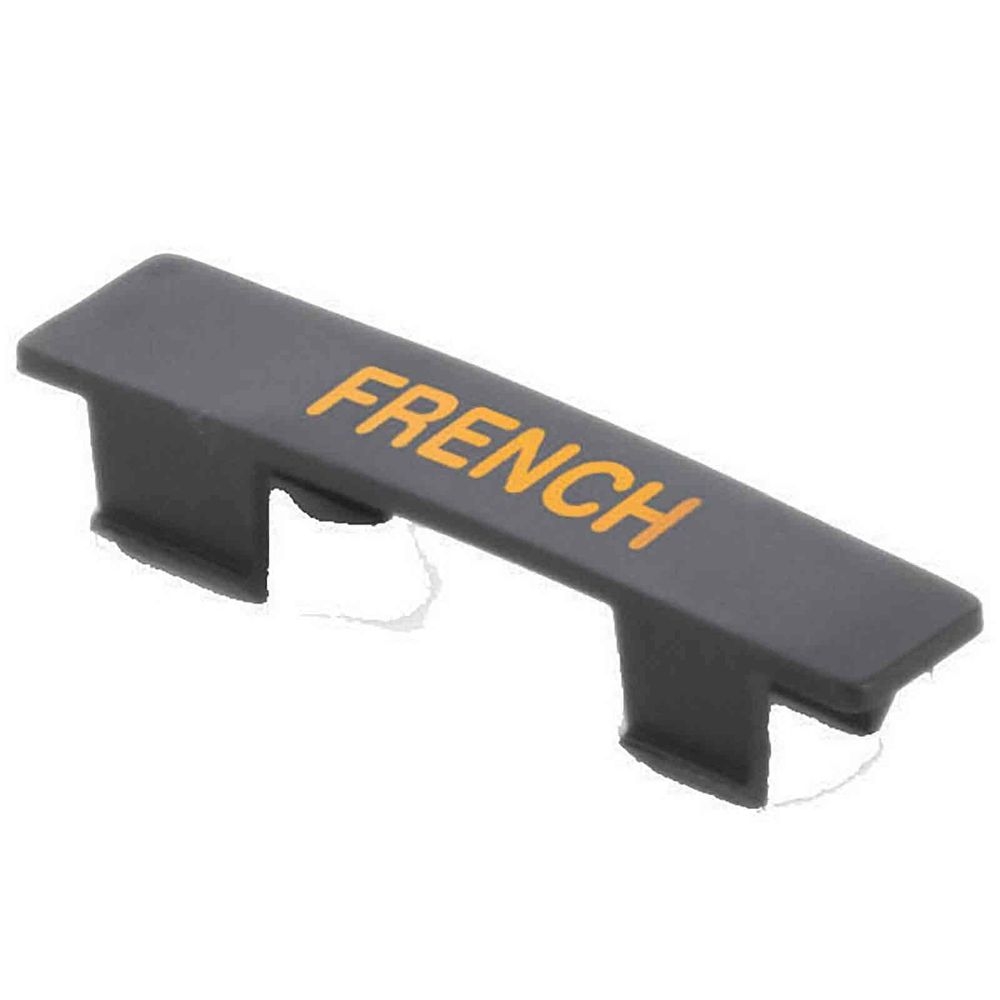Tablecraft Black with Orange Print French Tag for NSF Saferfood Solutions Option Dispenser, 0.5625 x 0.4375 x 2.5 inch