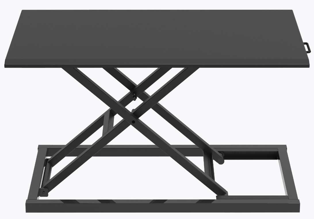Luxor Black Pneumatic Standing Desk Converter, 29 x 17.75 x 1.75 to 15.75 inch Height