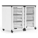 Luxor Black 2 Side by Side Modules with 6 Large Bins Modular Classroom Storage Cabinet, 18.2 x 18.2 x 28.75 inch