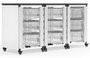 Luxor Black 3 Side by Side Modules with 9 Large Bins Modular Classroom Storage Cabinet, 18.2 x 18.2 x 28.75 inch