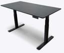 Luxor Black Three Stage Dual-Motor Electric Stand Up Desk with Black Oak Finish, 59 x 29.5 x 26 to 51.6 inch Height