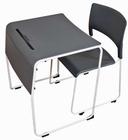 Luxor Gray Lightweight Stackable Student Desk and Chair, 27 x 22 x 28 inch Height